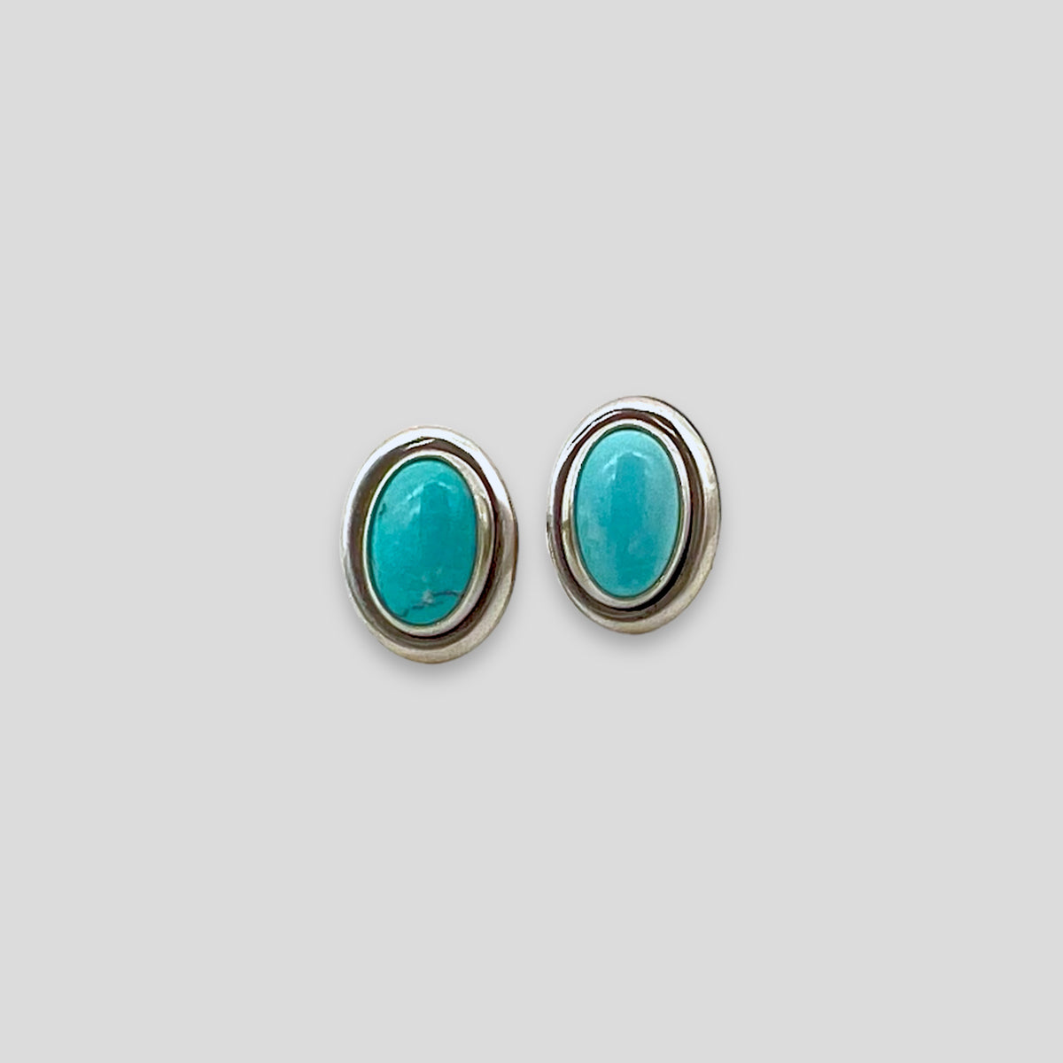 Oval Turquoise Sterling Stud