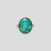 Round Turquoise and Sterling Silver Ring