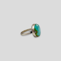 Round Turquoise and Sterling Silver Ring