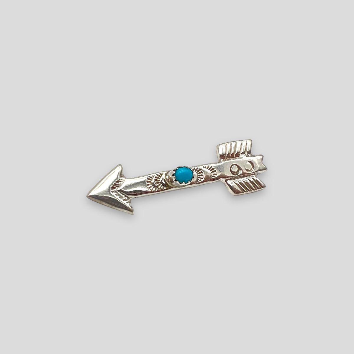 Turquoise and Sterling Silver Arrow Pin