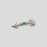 Turquoise and Sterling Silver Arrow Pin