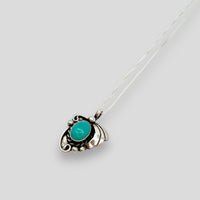 Vintage Turquoise and Sterling Silver Pendant Necklace