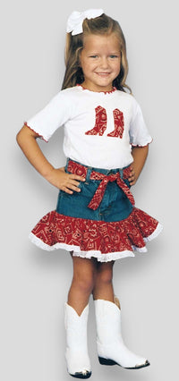 Kiddie Korral 2 Piece Bandanna Outfit- Red