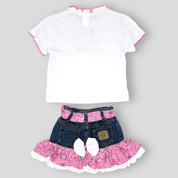 Kiddie Korral 2 Piece Bandanna Outfit- Pink