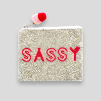 Sassy Hand Beaded Pouch