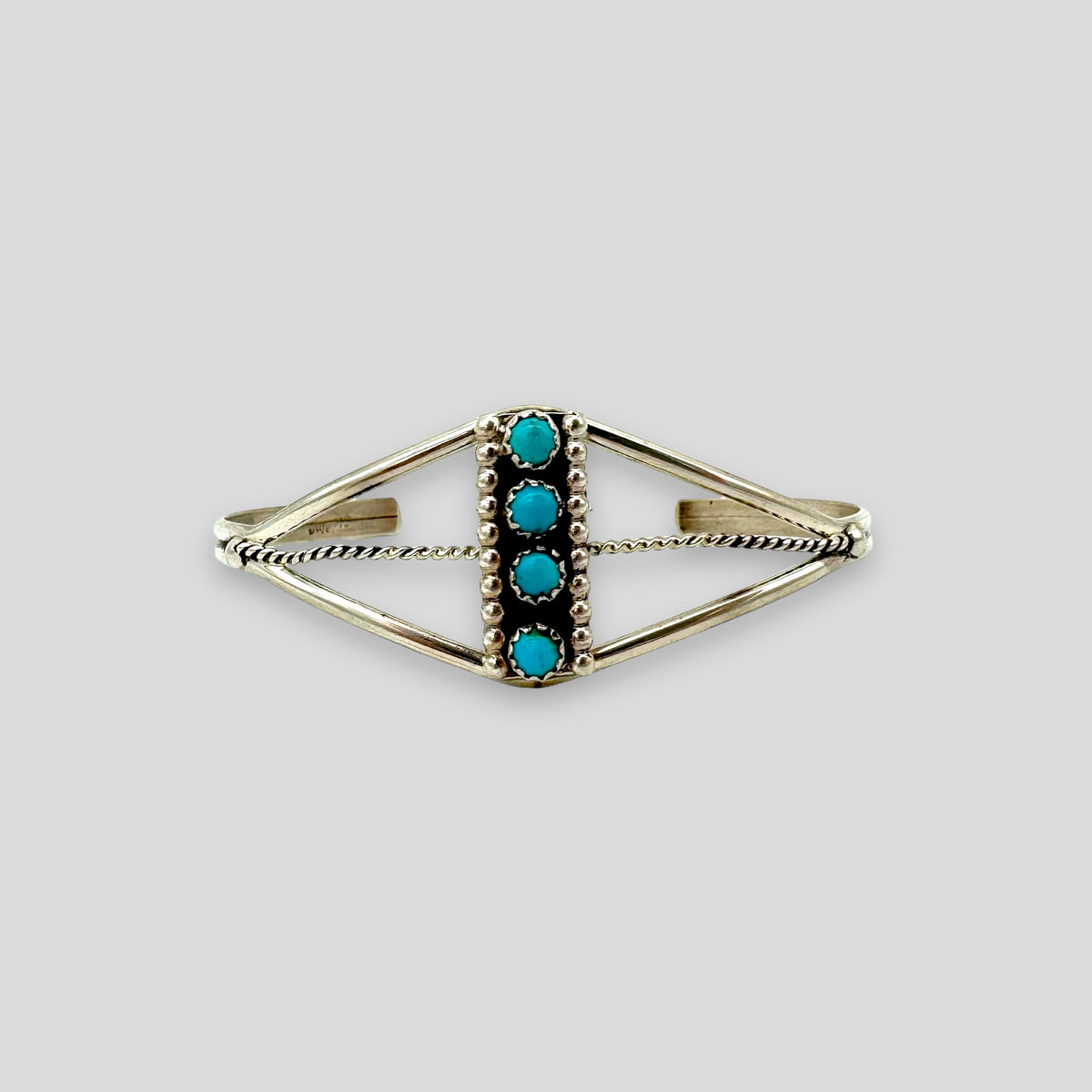 Handmade Sterling Silver 4 Stone Turquoise Bracelet