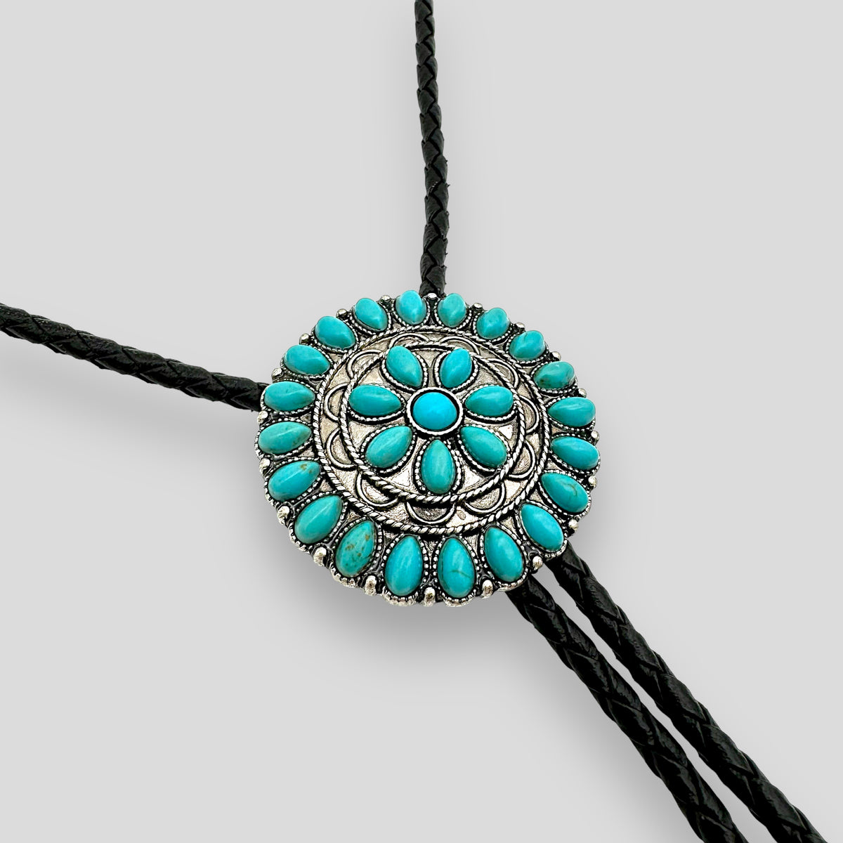 Turquoise Circle Bolo Tie