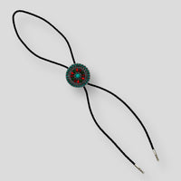 Turquoise and Red Coral Bolo Tie