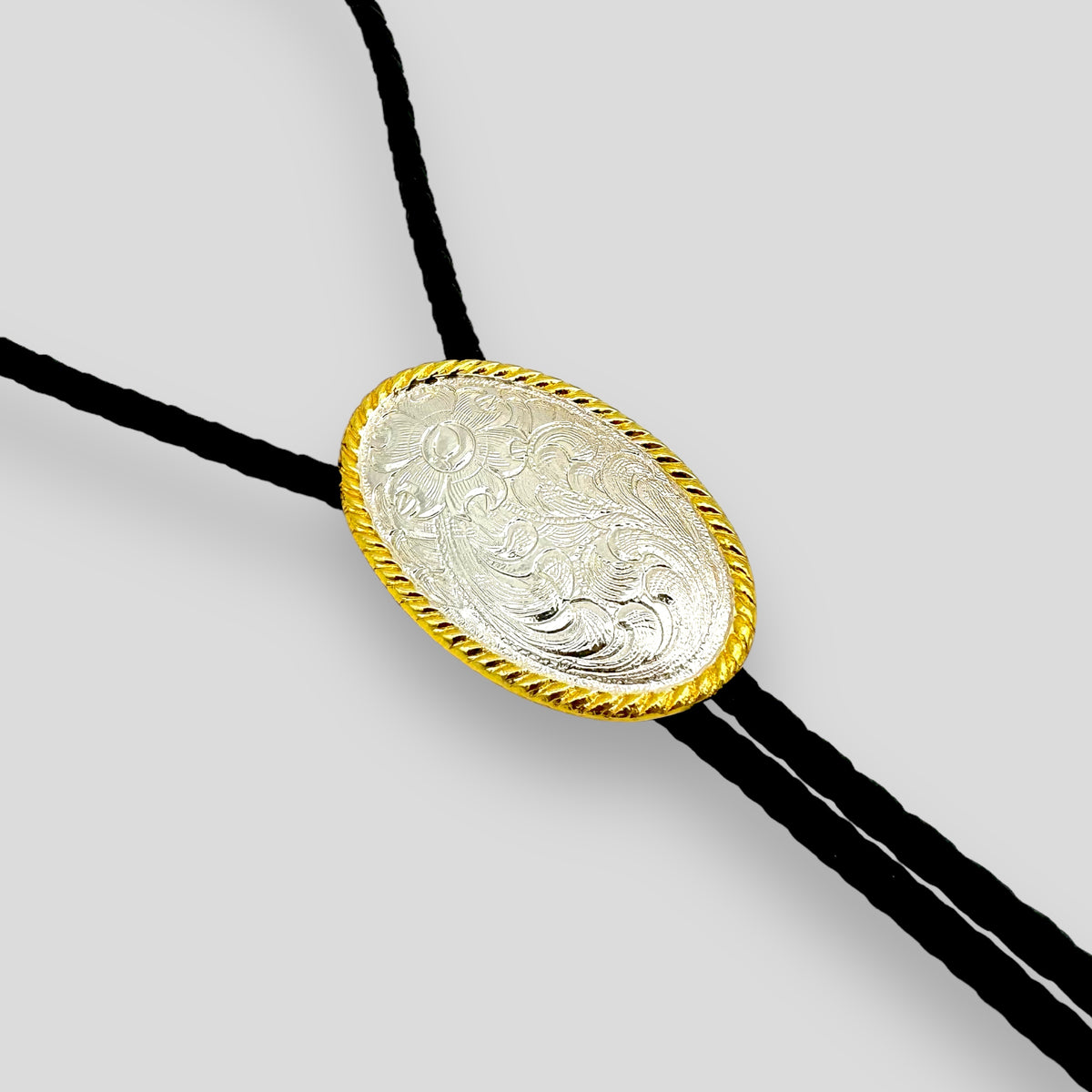 Silver and Gold Western Bolo Tie