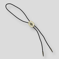 Silver and Gold Western Oval Bolo Tie