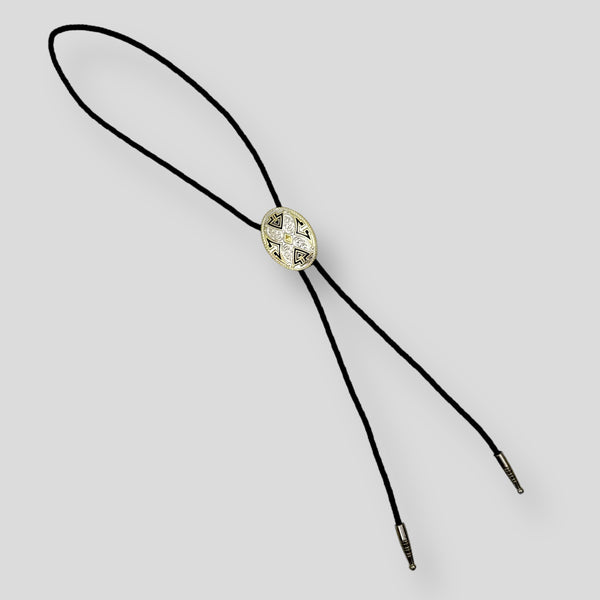 Silver and Gold Western Bolo Tie