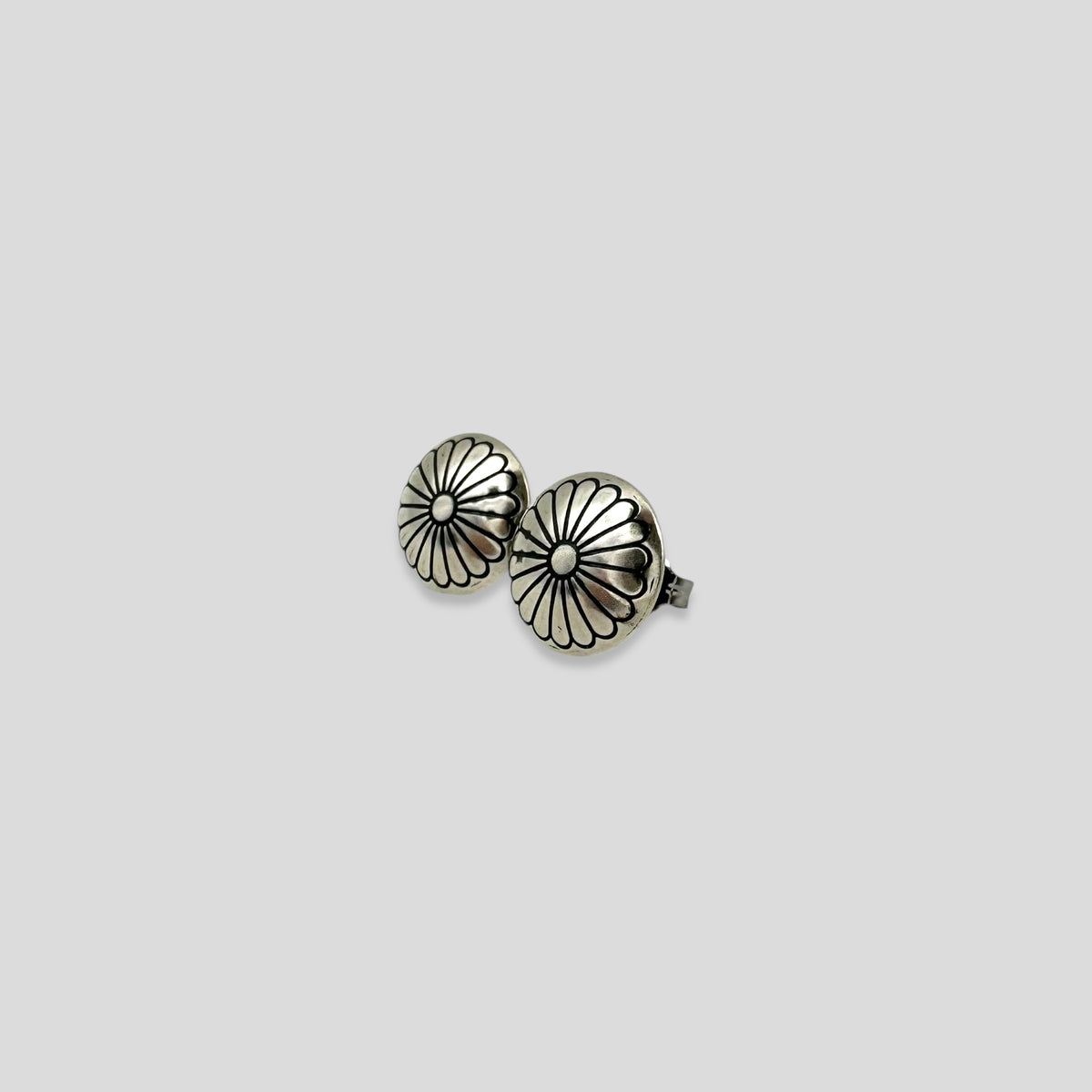 Flower Patterned Sterling Silver Studs