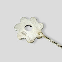 Kingman Turquoise and Sterling Silver Flower Pin