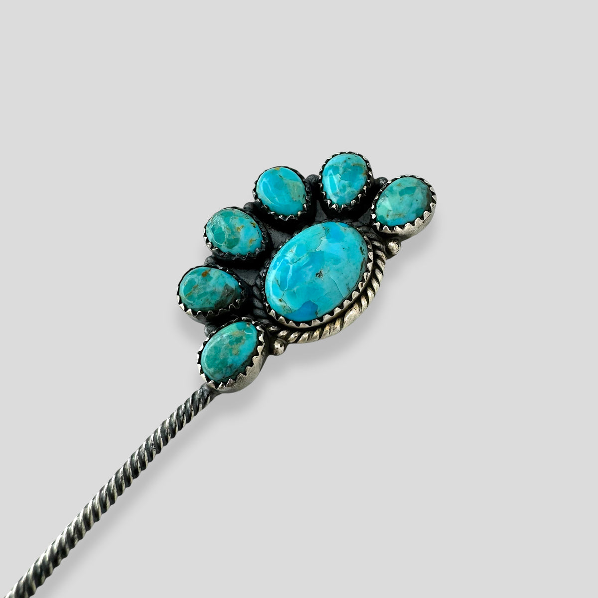 Kingman Turquoise and Sterling Silver Pin