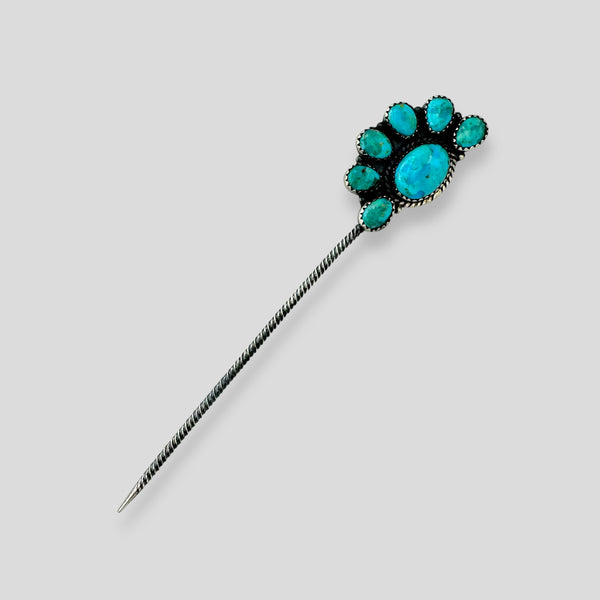 Kingman Turquoise and Sterling Silver Pin