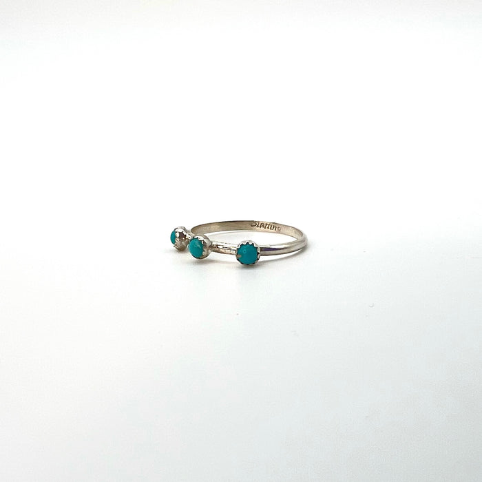 Turquoise and Sterling Silver Studded Ring