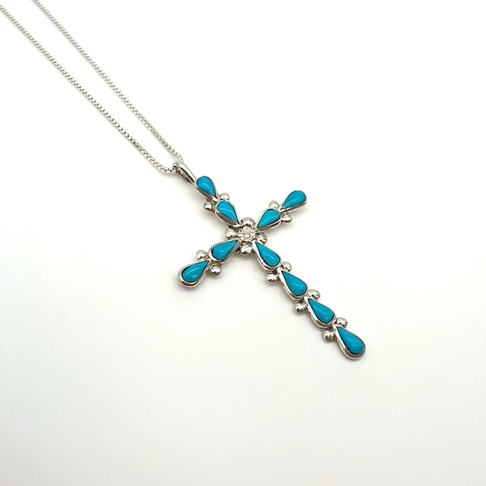 Sterling Silver and Turqouise Cross