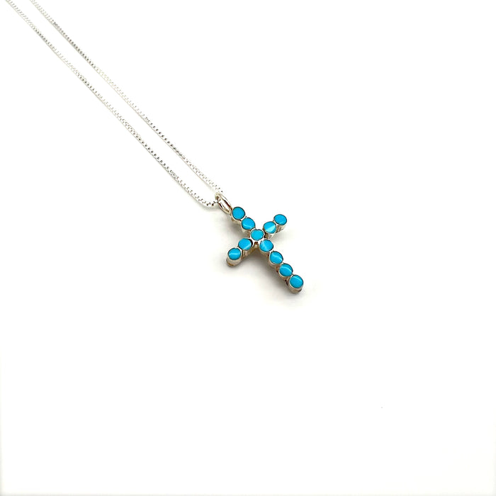 Small Turquoise Cross Necklace
