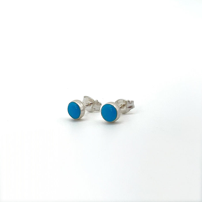 Blue Turquoise and Sterling Silver Earrings