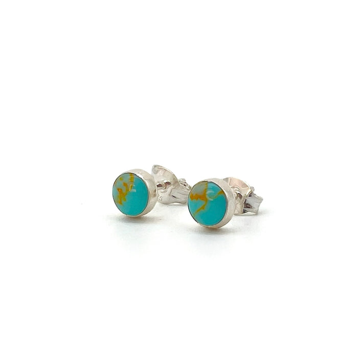 Petite Turquoise and Sterling Silver Earrings