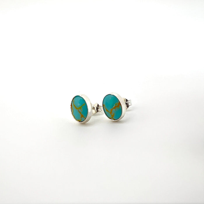 Turquoise Oval Sterling Earrings