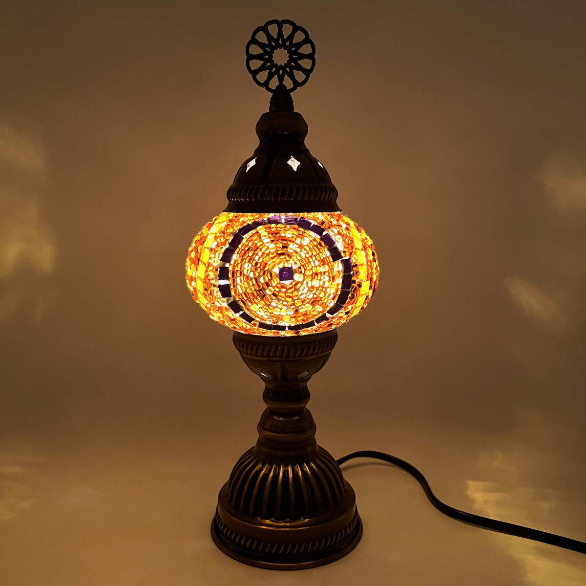 Small Handmade Turkish Lamps - Amber/Brown