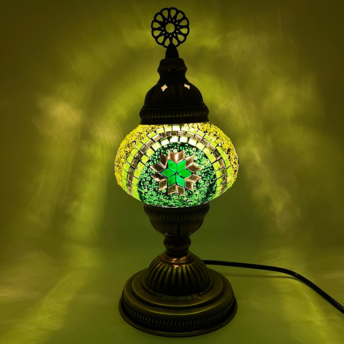 Medium Handmade Turkish Lamps - Green