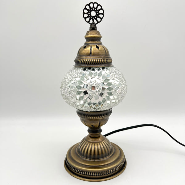 Medium Handmade Turkish Lamps - White