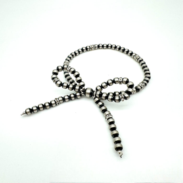 Navajo Pearl Sterling Silver Bow Stretch Bracelet - Sparkle