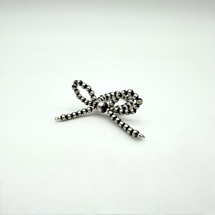 Small Navajo Pearl Sterling Silver Bow Ring