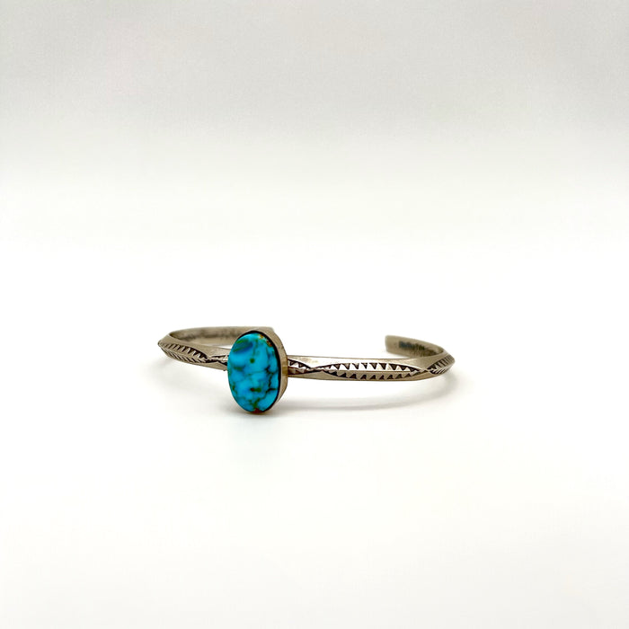 Handcrafted Sterling Silver Oval Turquoise Bracelet