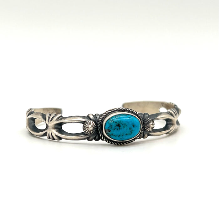 Native Made Turquoise and Sterling Silver Cuff Bracelet