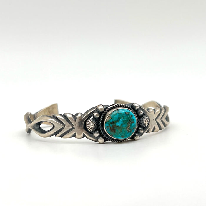 Native Made Turquoise and Sterling Silver Cuff Bracelet