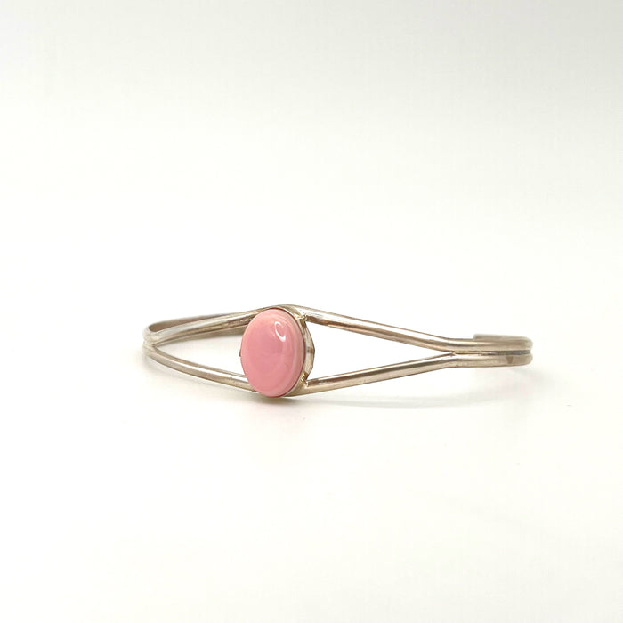 Handmade Sterling Silver Pink Conch Bracelet
