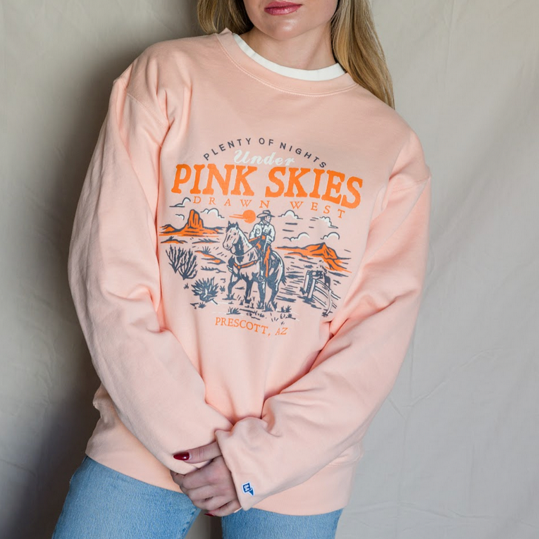 Pink Skies Orange Crew Neck