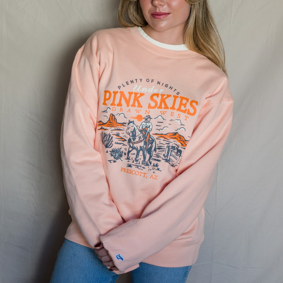 Pink Skies Orange Crew Neck