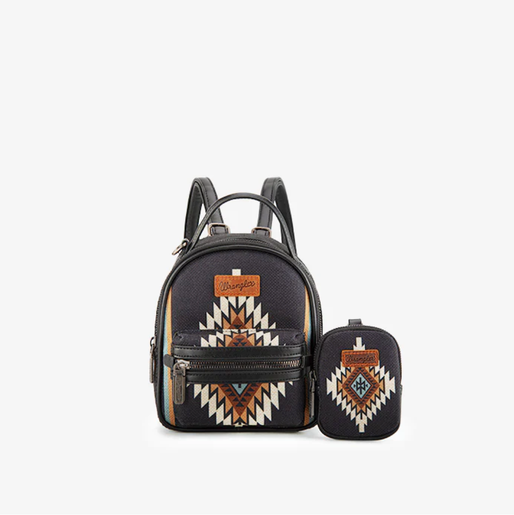 Wrangler Aztec Knitted Backpack - Black