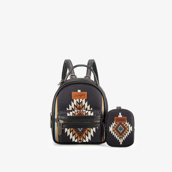 Wrangler Aztec Knitted Backpack - Black