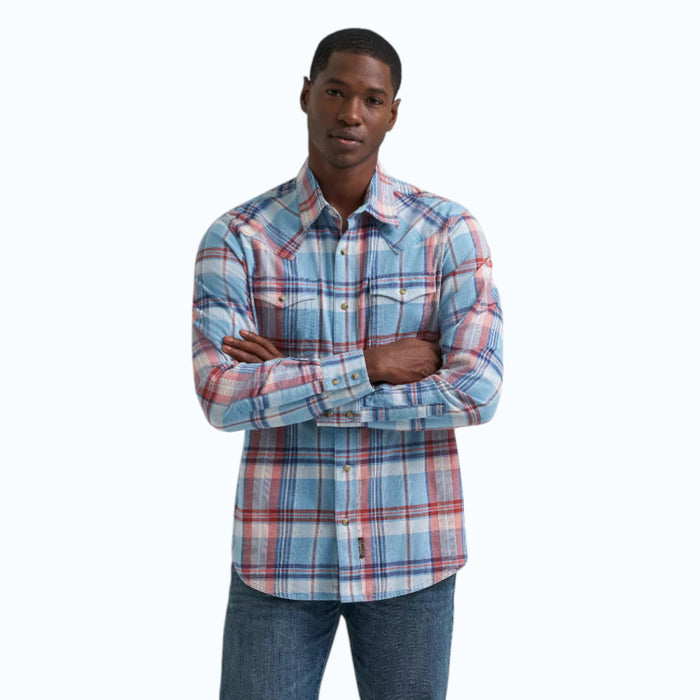 Mens Western Plaid Snap Shirt