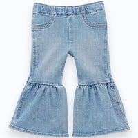 Little Girls Ruffle Leg Flare Jean