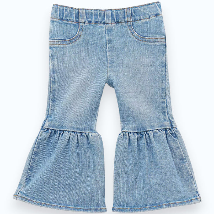 Little Girls Ruffle Leg Flare Jean