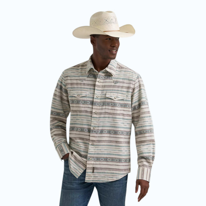 Mens Western Printed Snap Shirt