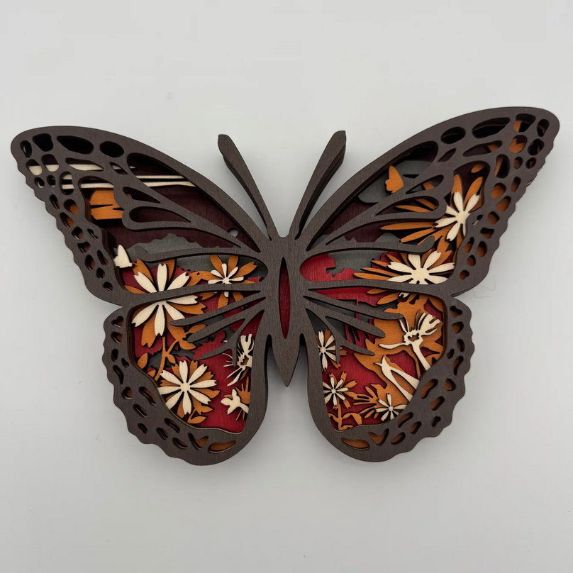 Medium Monach Butterfly Layered Wood Art