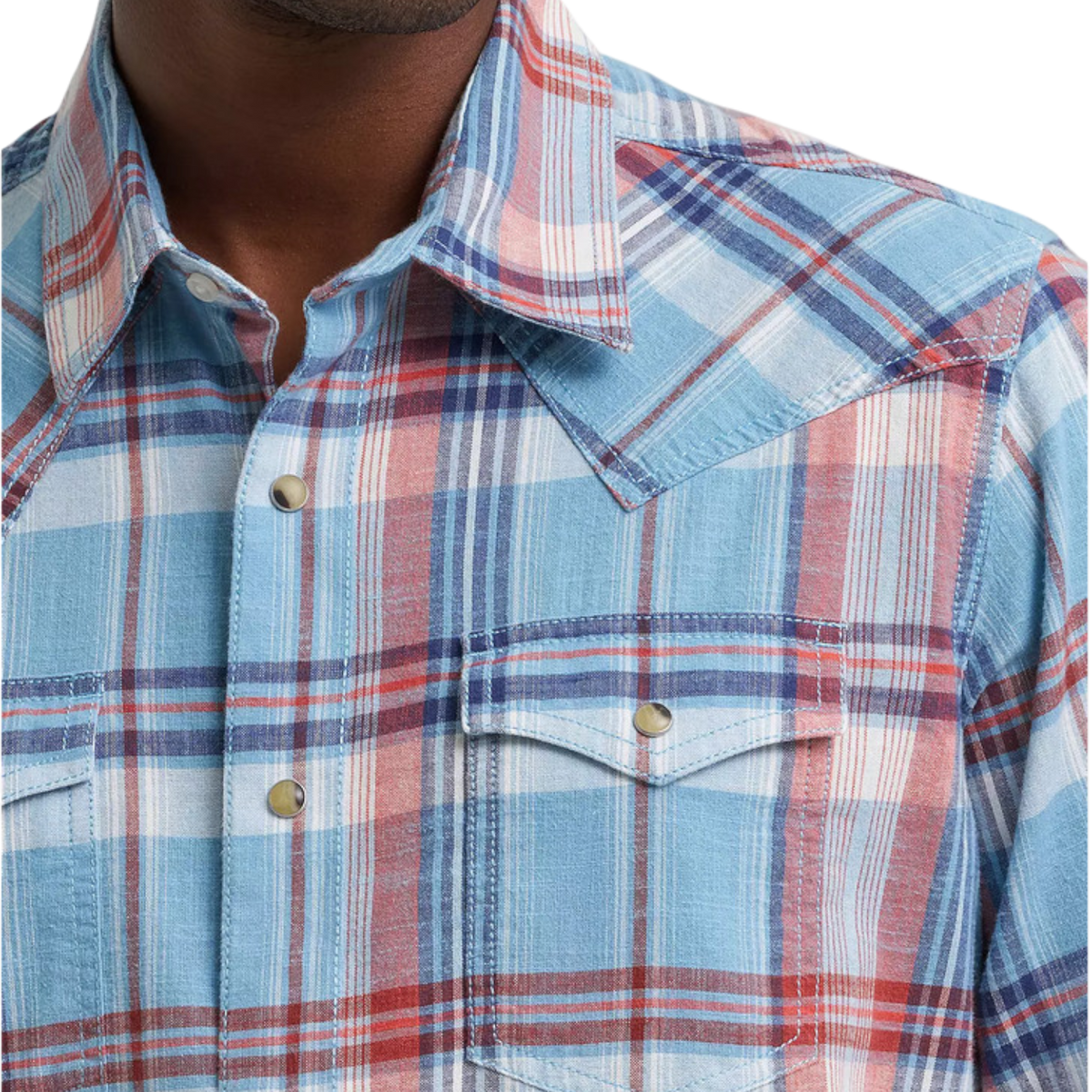 Mens Western Plaid Snap Shirt