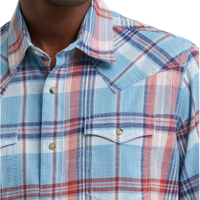 Mens Western Plaid Snap Shirt