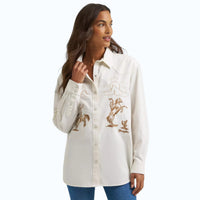 Womens Embroidered Western Snap Shirt