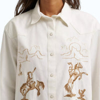 Womens Embroidered Western Snap Shirt