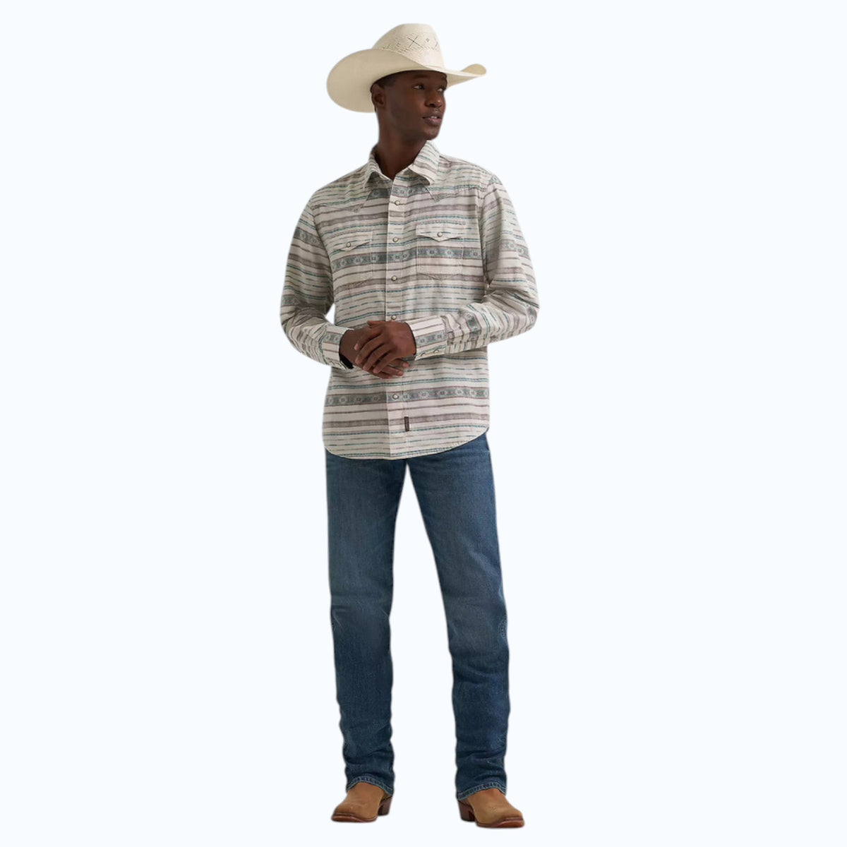 Mens Western Printed Snap Shirt