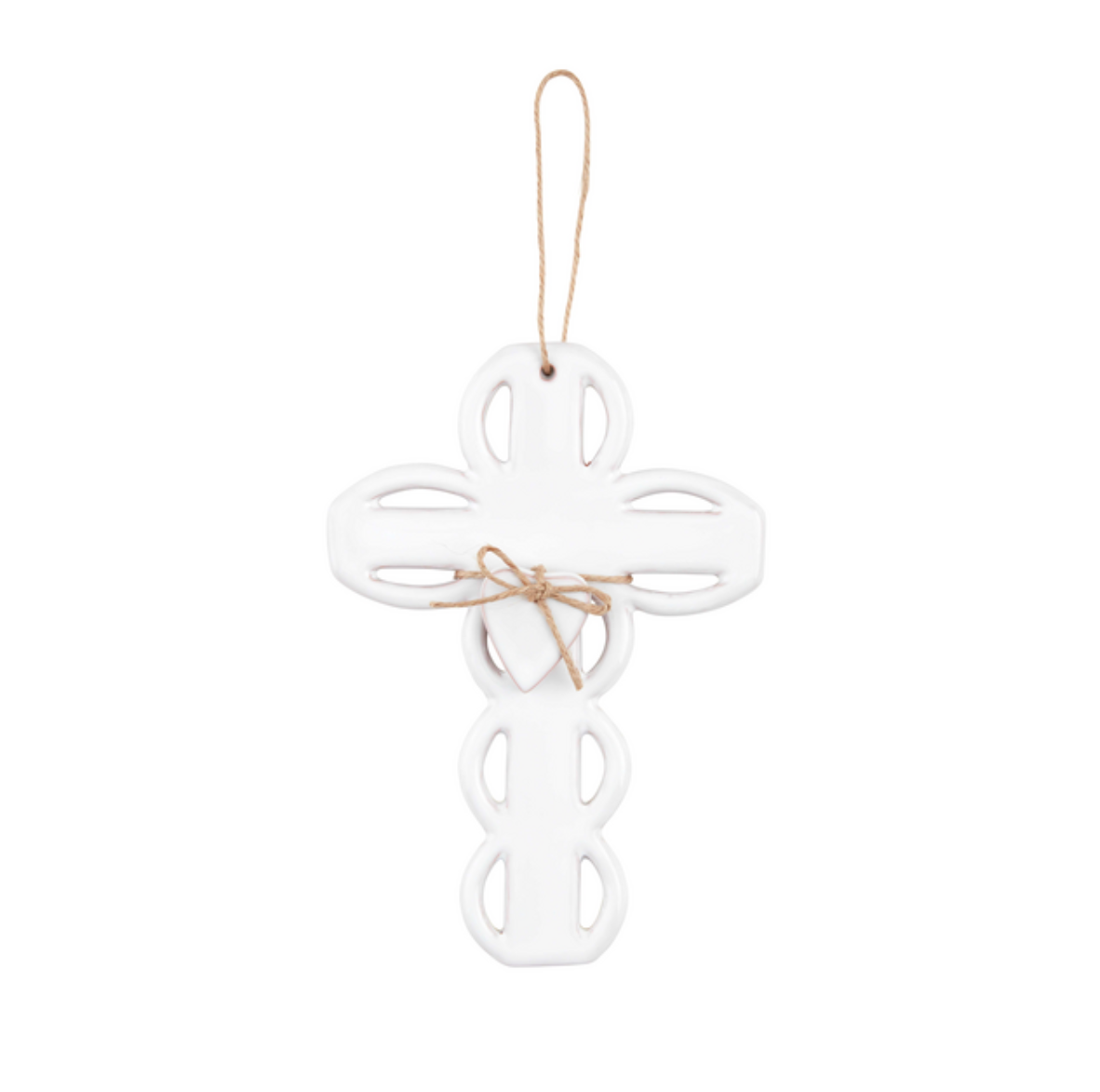 Medium Scalloped Ceramic Cross
