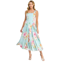 Pastel Garden Open Back Midi Dress